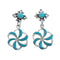 Sterling Silver Turquoise Flower Post Dangle Earrings TX10279