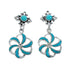 Sterling Silver Turquoise Flower Post Dangle Earrings TX10279