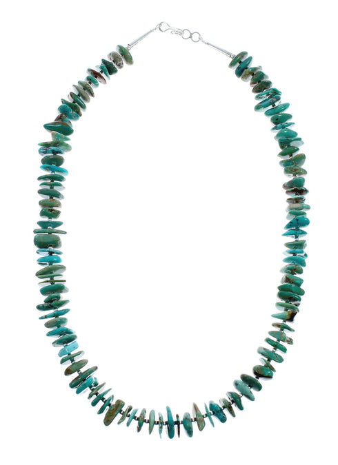 Southwestern Turquoise Genuine Sterling Silver Bead Necklace TX10251