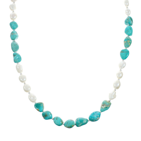 Multicolor Navajo Genuine Sterling Silver Bead Necklace TX10266