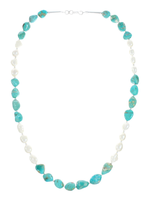 Multicolor Navajo Genuine Sterling Silver Bead Necklace TX10266