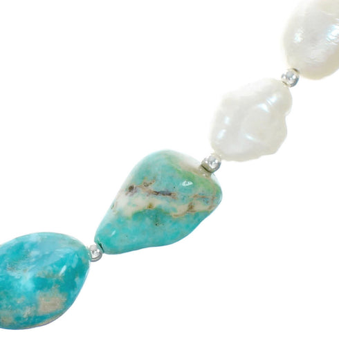 Multicolor Navajo Genuine Sterling Silver Bead Necklace TX10266