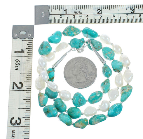 Multicolor Navajo Genuine Sterling Silver Bead Necklace TX10266