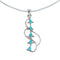 Genuine Turquoise Sterling Silver Italian Snake Chain 16" Necklace Set TX10268