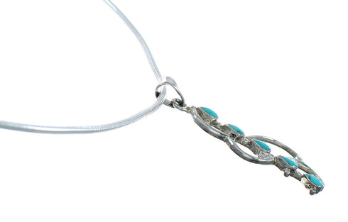 Genuine Turquoise Sterling Silver Italian Snake Chain 16" Necklace Set TX10268