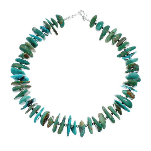 Native American Sterling Silver Turquoise Bead Bracelet TX10253