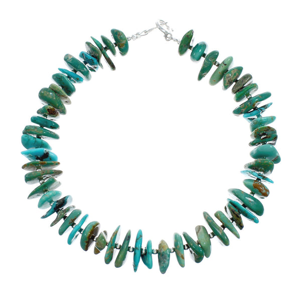 Native American Sterling Silver Turquoise Bead Bracelet TX10253