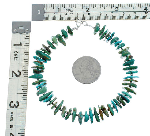 Native American Sterling Silver Turquoise Bead Bracelet TX10253