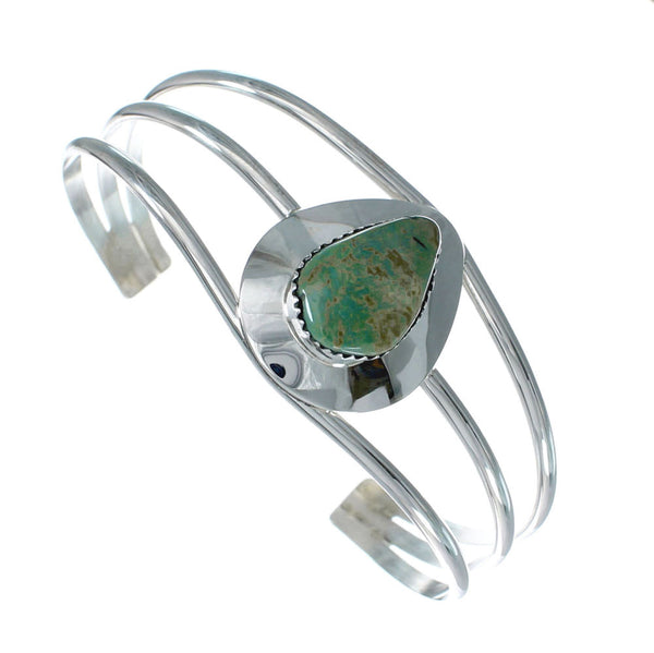 Native American Turquoise Sterling Silver Tear Drop Navajo Cuff Bracelet TX10257