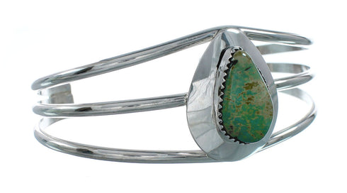 Native American Turquoise Sterling Silver Tear Drop Navajo Cuff Bracelet TX10257