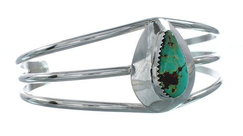 Native American Turquoise Sterling Silver Tear Drop Navajo Cuff Bracelet TX10258