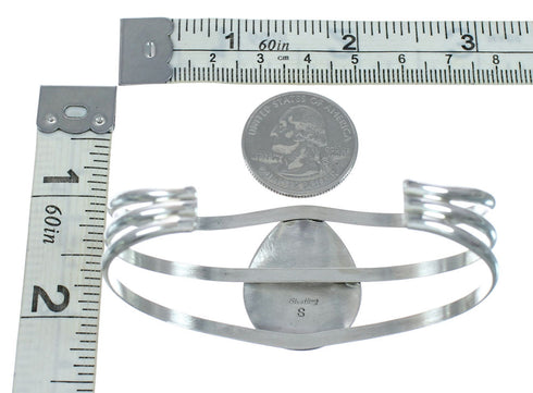 Native American Turquoise Sterling Silver Tear Drop Navajo Cuff Bracelet TX10258