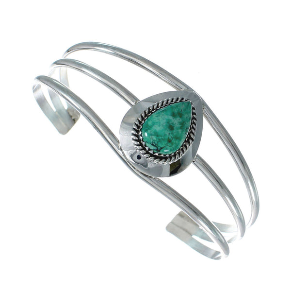 Genuine Turquoise Sterling Silver Tear Drop Navajo Cuff Bracelet TX10294