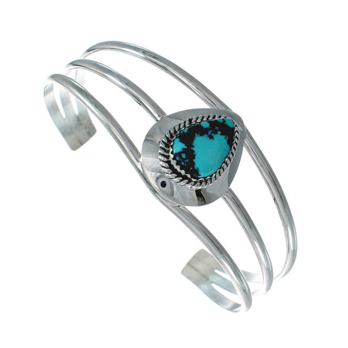 Genuine Turquoise Sterling Silver Tear Drop Navajo Cuff Bracelet TX10290