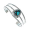 Genuine Turquoise Sterling Silver Tear Drop Navajo Cuff Bracelet TX10290