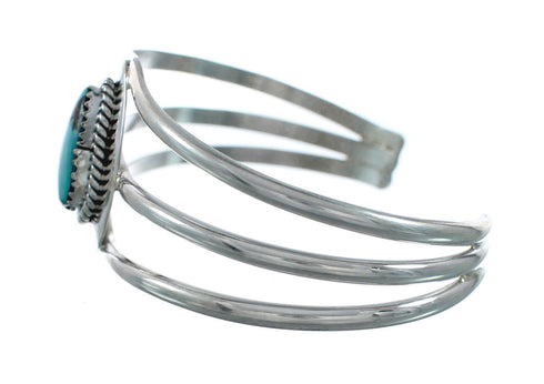 Genuine Turquoise Sterling Silver Tear Drop Navajo Cuff Bracelet TX10290