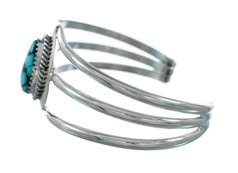 Genuine Turquoise Sterling Silver Tear Drop Navajo Cuff Bracelet TX10291