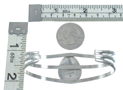 Genuine Turquoise Sterling Silver Tear Drop Navajo Cuff Bracelet TX10291