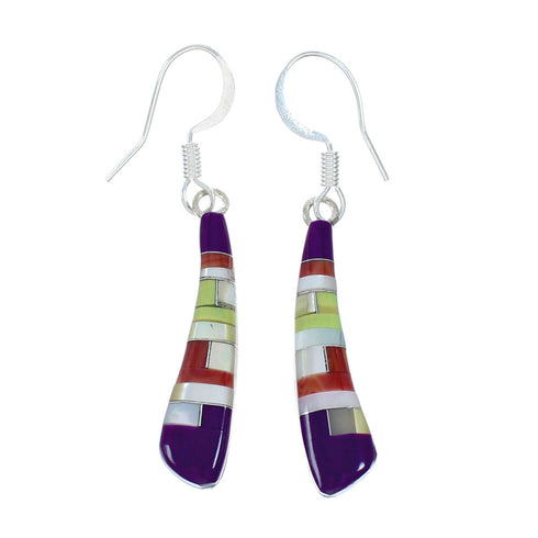 Authentic Sterling Silver Multicolor Hook Dangle Earrings TX10298