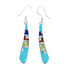 Authentic Sterling Silver Multicolor Inlay Hook Dangle Earrings TX10300