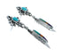 Sterling Silver Inlay Multicolor Feather Southwestern Post Dangle Earrings TX10301