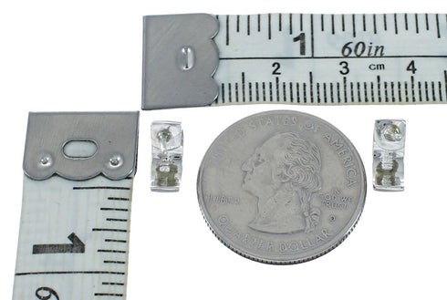 Sterling Silver Southwest Turquoise Inlay Post Hoop Earrings TX10306