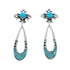 Genuine Turquoise Inlay Sterling Silver Post Dangle Earrings TX10303