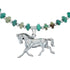 Navajo Hand Strung Turquoise Necklace And Silver Horse Pendant Set TX10299