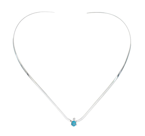 Southwestern Turquoise Sterling Silver Turtle Collar Necklace TX10308