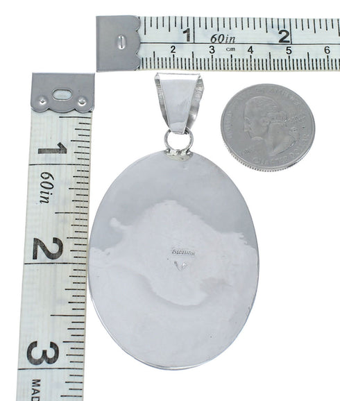 Navajo Native American Kingman Turquoise Sterling Silver Pendant TN20004