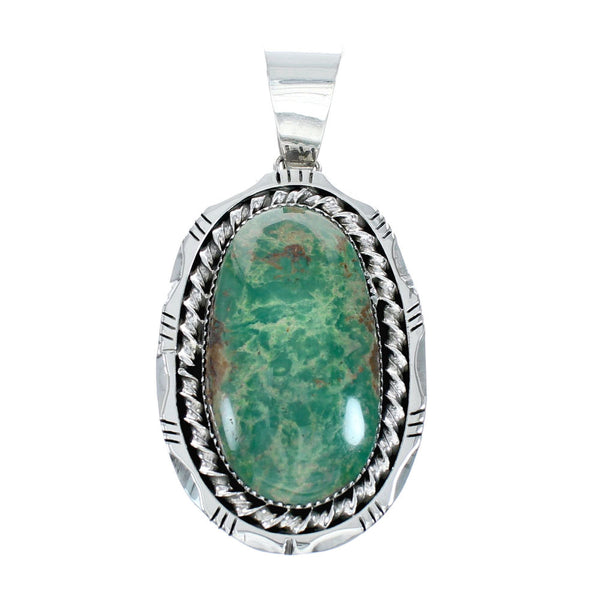 Navajo Native American Kingman Turquoise Sterling Silver Pendant TN20005