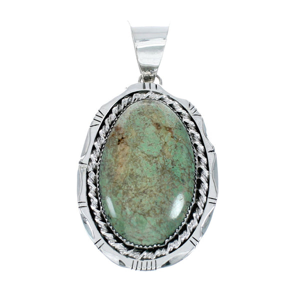 Navajo Native American Kingman Turquoise Sterling Silver Pendant TN20007