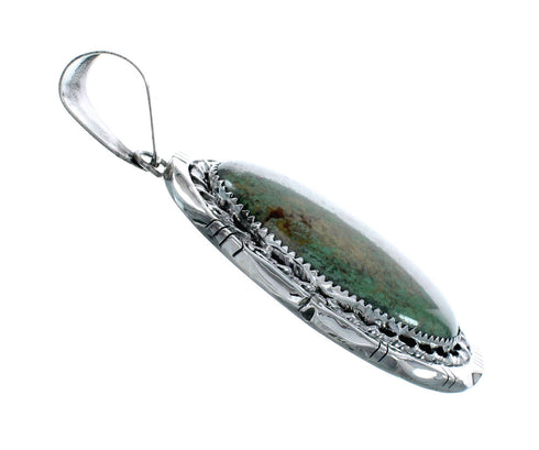 Navajo Native American Kingman Turquoise Sterling Silver Pendant TN20007