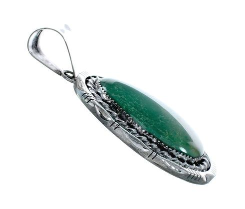 Navajo Native American Kingman Turquoise Sterling Silver Pendant TN20008