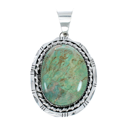 Navajo Native American Kingman Turquoise Sterling Silver Pendant TN20009