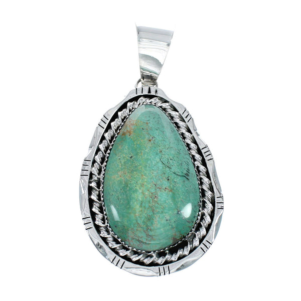 Navajo Native American Kingman Turquoise Sterling Silver Pendant TN20010