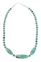 Native American Navajo Carico Lake Turquoise Sterling Silver Bead Necklace TX10317