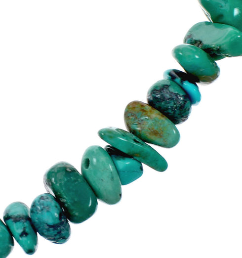 Authentic Navajo Turquoise Sterling Silver Bead Necklace TX10320