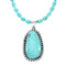 Sterling Silver Turquoise Navajo Bead Pendant Necklace Set TX10322