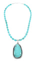 Sterling Silver Turquoise Navajo Bead Pendant Necklace Set TX10322