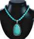 Sterling Silver Turquoise Navajo Bead Pendant Necklace Set TX10322