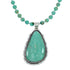 Sterling Silver Kingman Turquoise Navajo Bead Pendant Necklace Set TX10323
