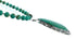 Sterling Silver Kingman Turquoise Navajo Bead Pendant Necklace Set TX10323