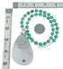 Sterling Silver Kingman Turquoise Navajo Bead Pendant Necklace Set TX10323