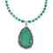 Sterling Silver Kingman Turquoise Navajo Bead Pendant Necklace Set TX10324