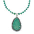 Sterling Silver Kingman Turquoise Navajo Bead Pendant Necklace Set TX10324