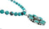 Native American Navajo Turquoise Sterling Silver Necklace Concho Pendant Set TX11308