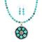 Navajo Turquoise Sterling Silver Necklace Concho Pendant Set TX11309