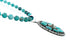 Navajo Turquoise Sterling Silver Necklace Concho Pendant Set TX11309