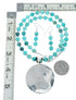 Navajo Turquoise Sterling Silver Necklace Concho Pendant Set TX11309